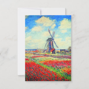 Monet Tulips Windmill Invitation