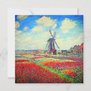 Monet Tulips Windmill Invitation