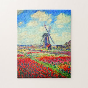 Monet Tulips Windmill Jigsaw Puzzle