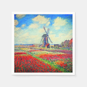 Monet Tulips Windmill Napkin
