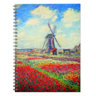 Monet Tulips Windmill Notebook