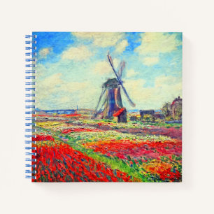 Monet Tulips Windmill Notebook