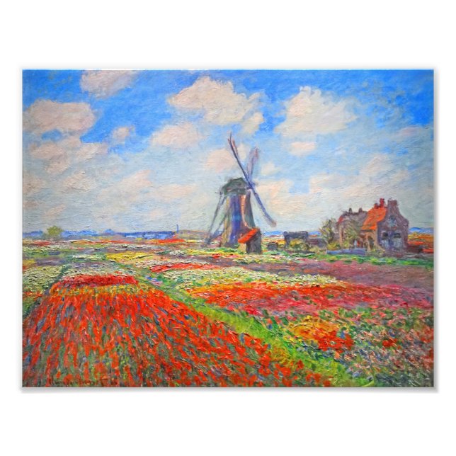 Monet Tulips Windmill Photo Print (Front)