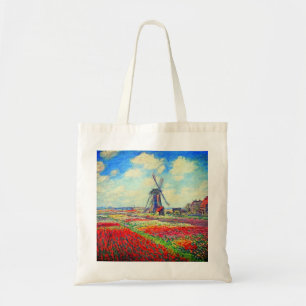 Monet Tulips Windmill Tote Bag