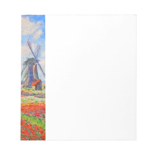 Monet Tulips Windmill Updated Notepad (Front)
