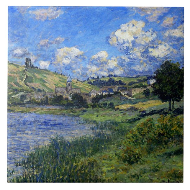 Monet - Vetheuil, Paysage Tile (Front)