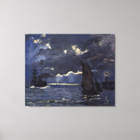 Monet Vintage A Seascape Shipping by Moonlight