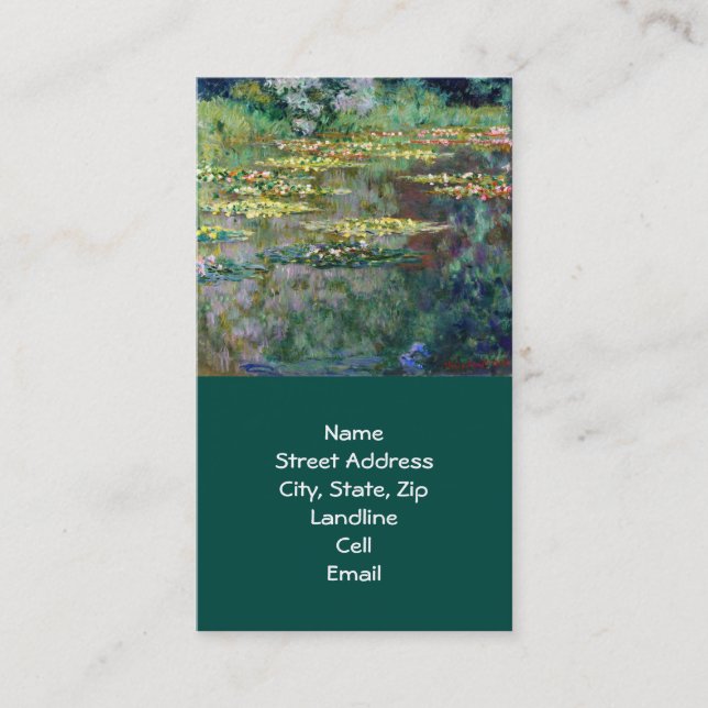 Monet Water Lilies (1904) Fine Art Business Card (Front)