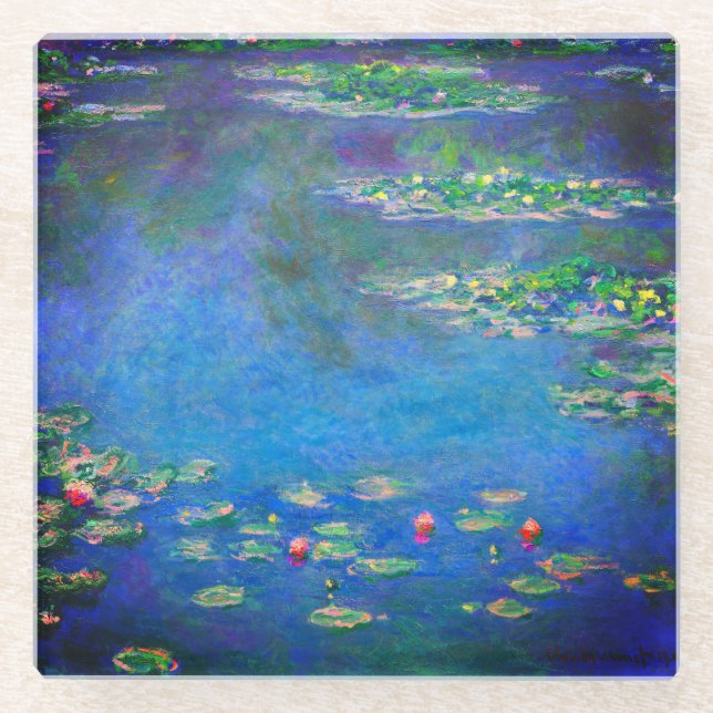 Monet Water Lilies 1906 Glass Coaster (Front)