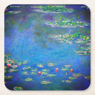 Monet Water Lilies 1906 Square Paper Coaster