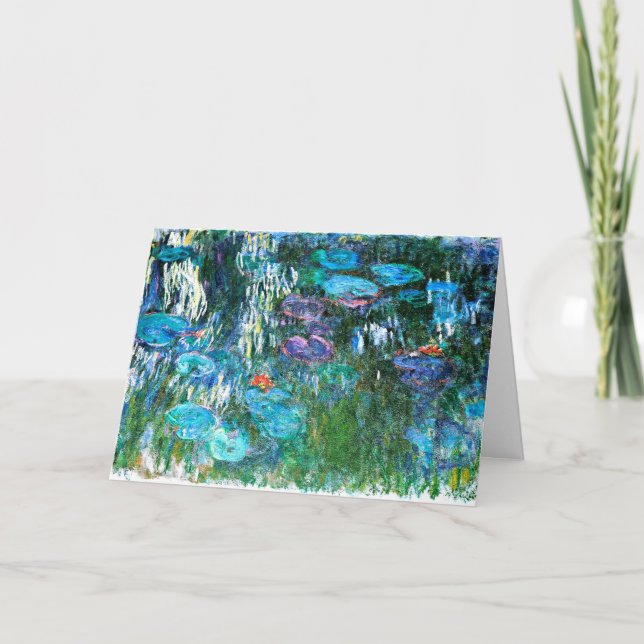 Monet - Water Lilies 1916-1919, blue and red, Card (Front)