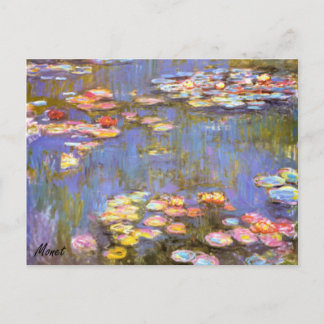 MONET Water Lilies 1916 brite hues POSTCARD