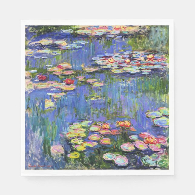 Monet - Water Lilies, 1916,  Napkin (Front)