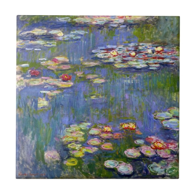 Monet Water Lilies 1916 Tile (Front)