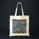 Monet Water Lilies 1916 Tote Bag<br><div class="desc">Monet Water Lilies 1916 tote bag. Oil painting on canvas from 1916. French impressionist Claude Monet remains renowned and beloved for the water lily paintings that he created at his garden pond at Giverny. This specific water lily painting is from 1916 and reveals Monet’s move towards increasing abstraction and more...</div>
