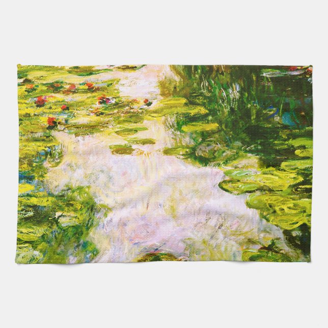 Monet Water Lilies 1917-1919 Fine Art Tea Towel (Horizontal)