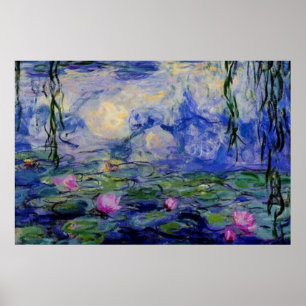 Monet water lilies 1919 art poster