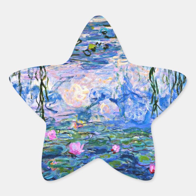 Monet - Water Lilies 1919, fine art painting Star Sticker (Front)