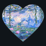 Monet: Water Lilies 1919 Heart Sticker<br><div class="desc">Claude Monet: Water Lilies Red,  1919,  Impressionism artwork coffee mug.</div>
