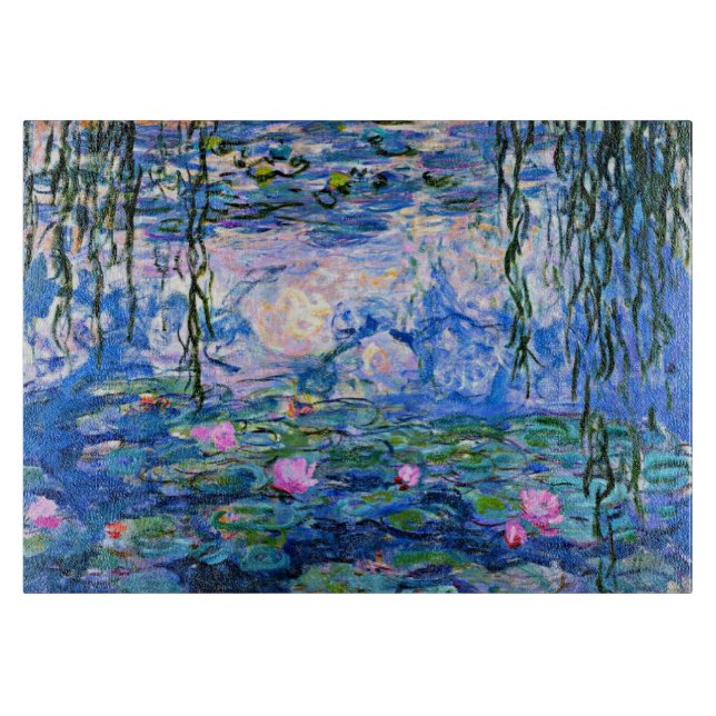 Monet - Water Lilies, 1919, pink, Cutting Board (Front)