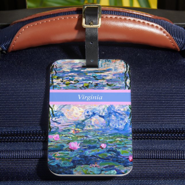 Monet - Water Lilies 1919 template Luggage Tag (Front Insitu 2)