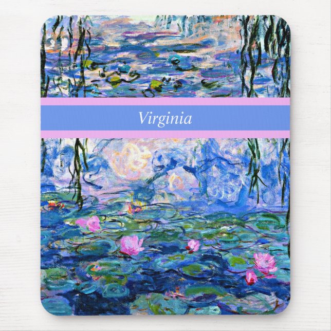Monet - Water Lilies 1919 template Mouse Mat (Front)