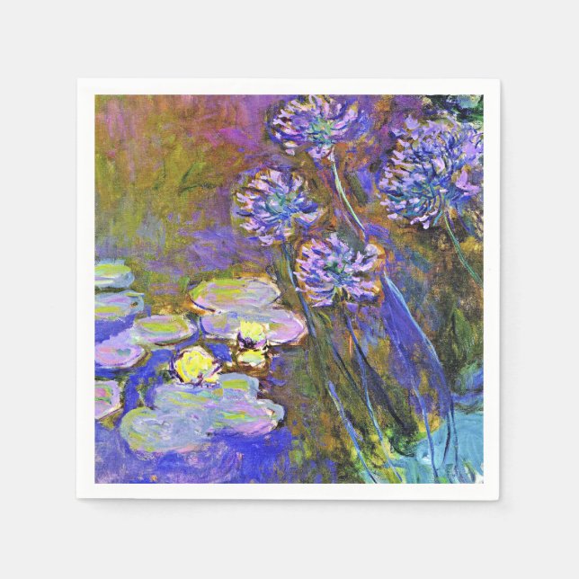 Monet - Water Lilies and Agapanthus Napkin (Front)