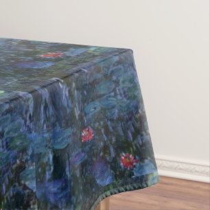 Monet Water Lilies and Reflections of a Willow Tablecloth