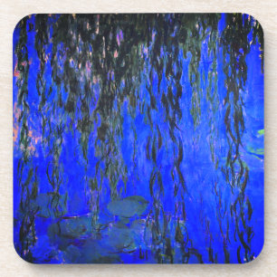 Monet Water Lilies and Weeping Willow Branches Coaster