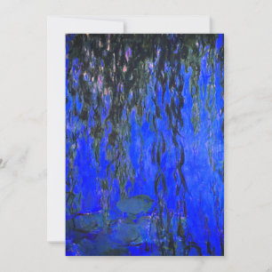 Monet Water Lilies and Weeping Willow Branches Invitation