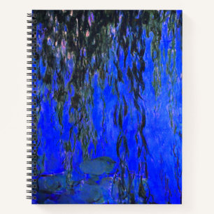 Monet Water Lilies and Weeping Willow Branches Notebook