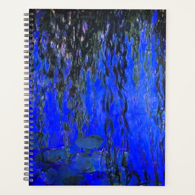 Monet Water Lilies and Weeping Willow Branches Planner (Front)