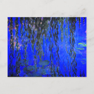 Monet Water Lilies and Weeping Willow Branches Postcard