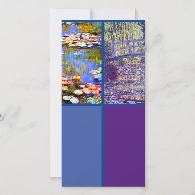 Monet, Water Lilies, Art Bookmark Card (Front)