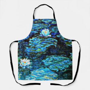 Monet - Water Lilies, Blue, Apron