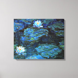 Monet - Water Lilies (blue) Canvas Print