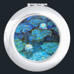 Monet - Water Lilies (blue) Compact Mirror<br><div class="desc">Famous painting by Claude Monet,  Water Lilies (blue).</div>