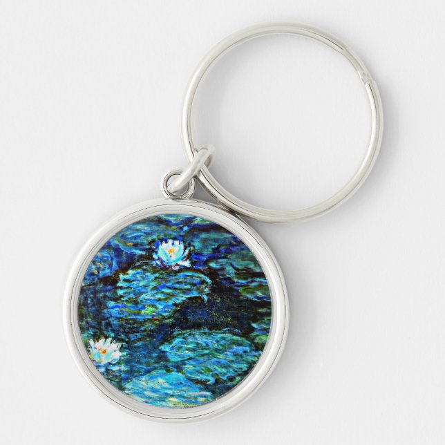 Monet - Water Lilies Blue Key Ring (Front)