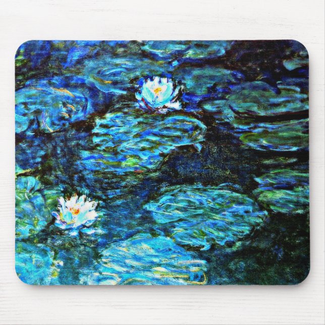 Monet - Water Lilies Blue Mouse Mat (Front)