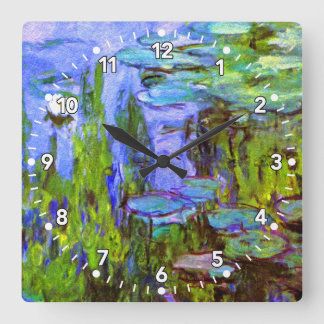 Monet Water Lilies Clock in Blue, Green & Lavender
