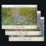 MONET WATER LILIES DECOUPAGE WRAPPING PAPER SHEET<br><div class="desc">One of Claude Monet's most well known and prolific collections. This is a small trio collection of over 200 paintings from his water garden that he called Water Lilies painted in the early 1900s. For decoupage artists note that these designs are also available in tissue paper for those who prefer...</div>