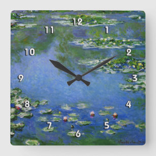 Monet Water Lilies Fine Art (1906) Square Wall Clock