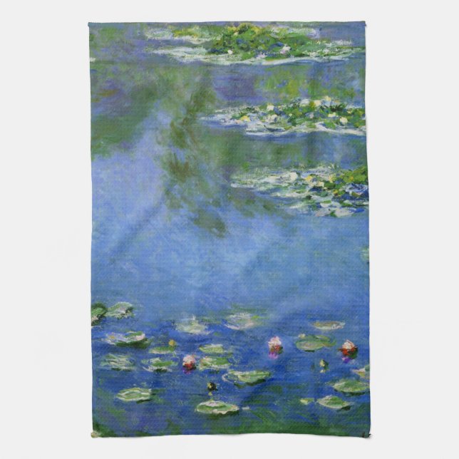 Monet Water Lilies Fine Art (1906) Tea Towel (Vertical)