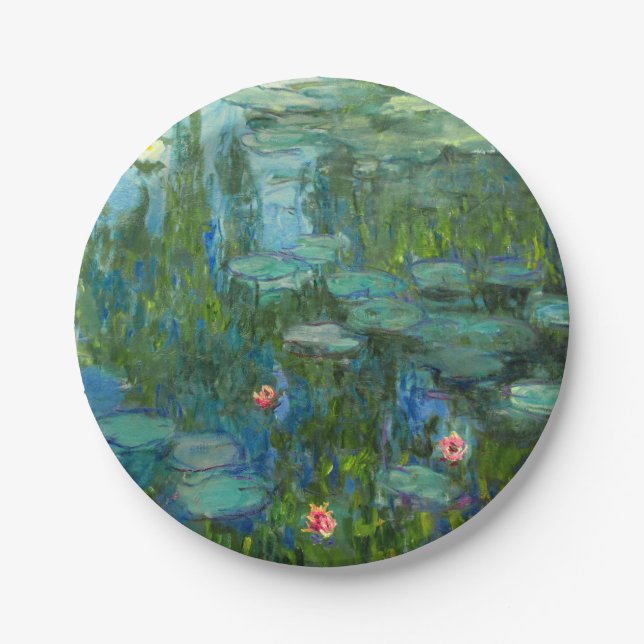 Monet Water Lilies Fine Art (1915) Paper Plate (Front)