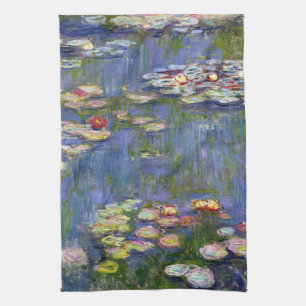 Monet Water Lilies Fine Art (1916) Tea Towel