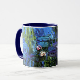 Monet - Water-Lilies, indigo blue, Mug