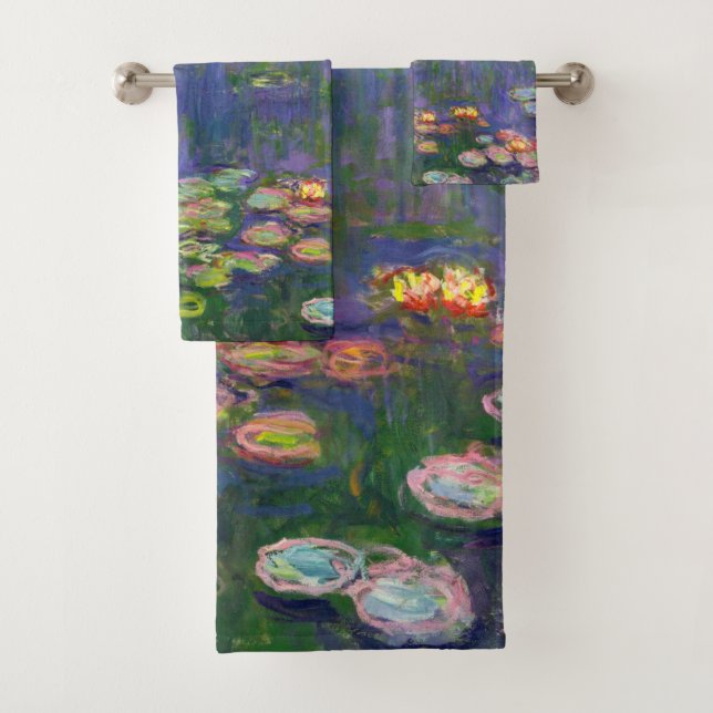 Monet Water Lilies Masterpiece Painting Bath Towel Set (Insitu)