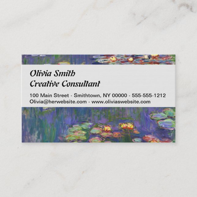 Monet Water Lilies Masterpiece Painting Business Card (Front)