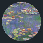 Monet Water Lilies Masterpiece Painting Classic Round Sticker<br><div class="desc">Monet Water Lilies - This classic Monet painting was painted by Claude Monet in 1916. It is part of his famous water lilies collection where he paints in his garden in Giverney,  France. A masterpiece painting.</div>