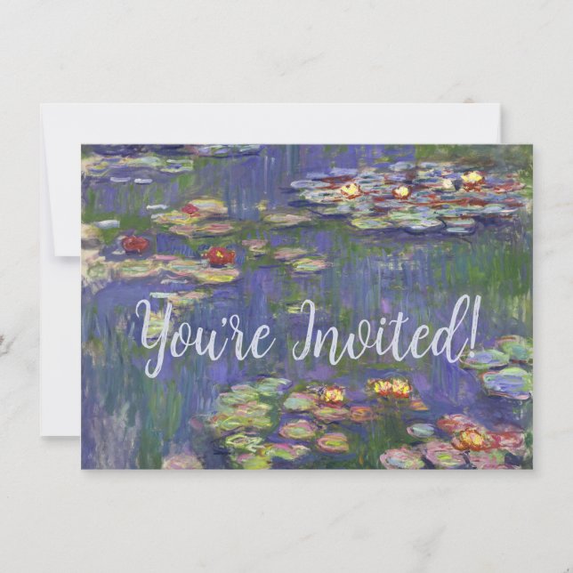 Monet Water Lilies Masterpiece Painting Invitation (Front)